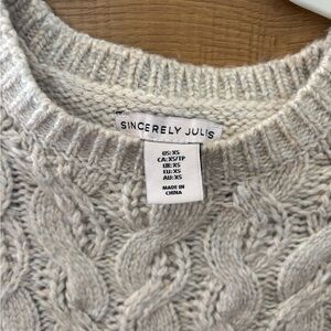 Sincerely Jules Cream Cable Knit Sweater